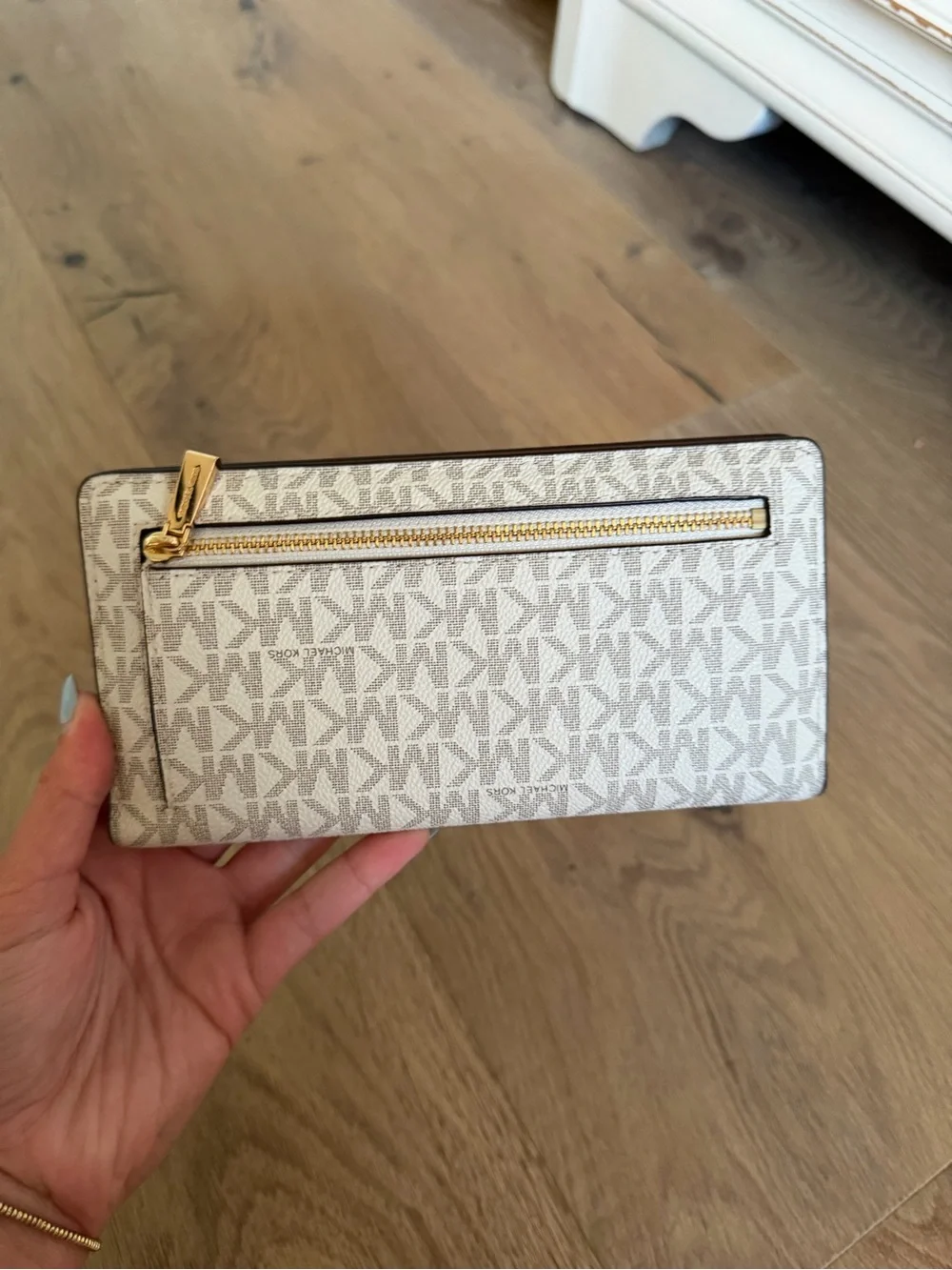 Michael Kors Beige and Brown Logo Crossbody with a matching wallet